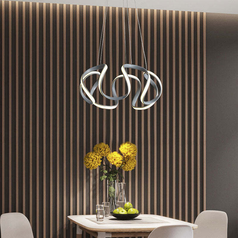 Louise Moderna Irregular Metal/Silicio Lámpara Colgante Negra