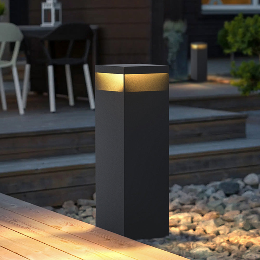 Ray Moderna Rectangular Metal Solar Lámpara Exterior