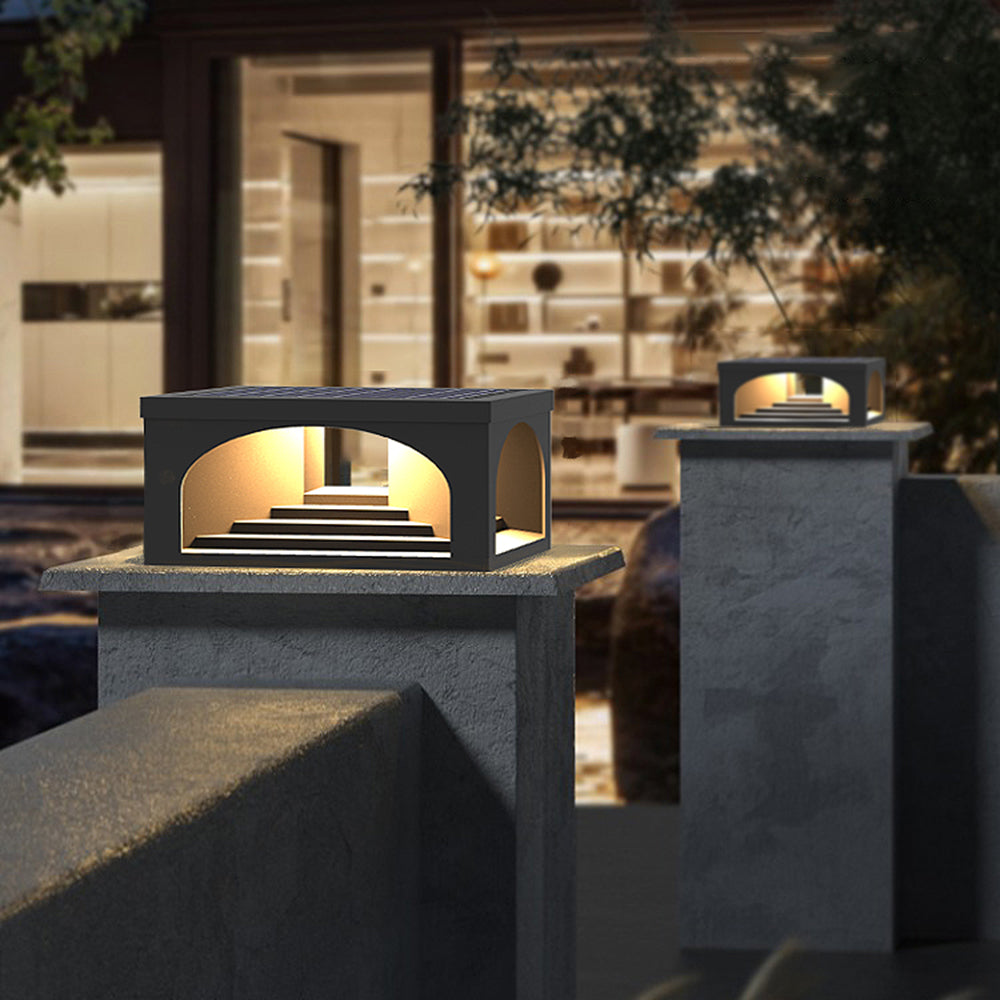 Ray Moderna Lámpara Exterior Solar Metal Patio