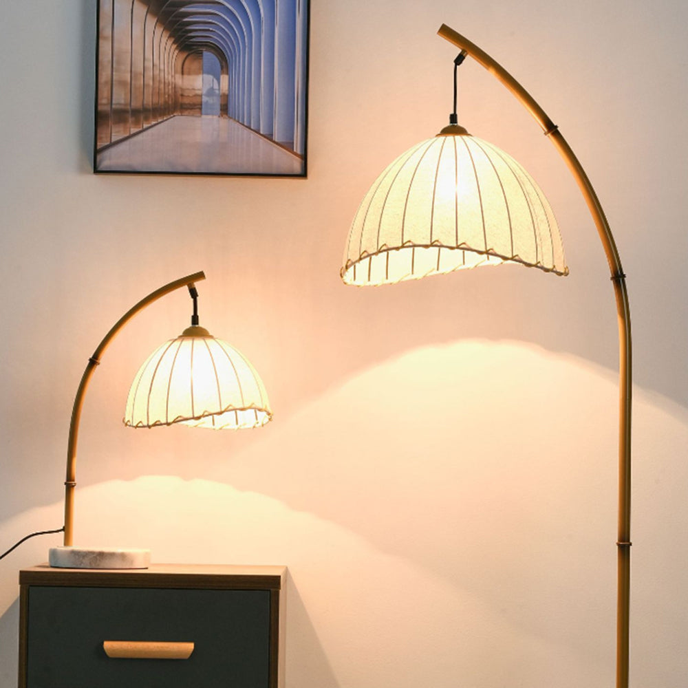 Muto Vintage Minimalista Metal/Tela LED Lámpara de Pie Beige