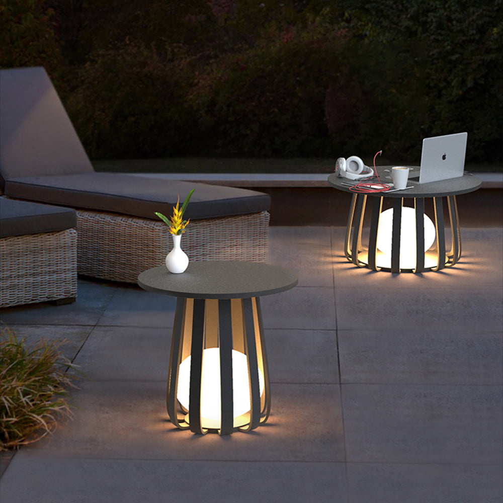 Ray Moderno Lámpara de Pie Exterior Metal Patio Jardín