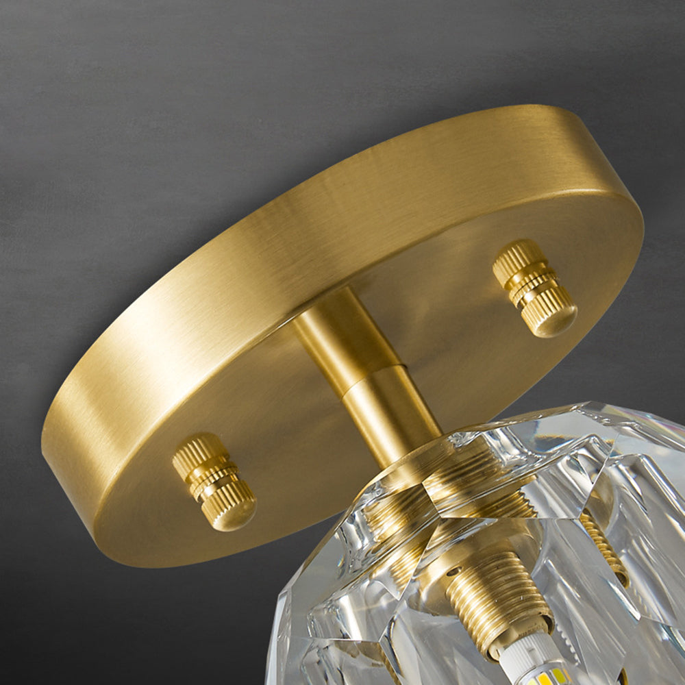 Arisha Moderna Esfera Metal/Cristal LED Lámpara de Techo Dorada