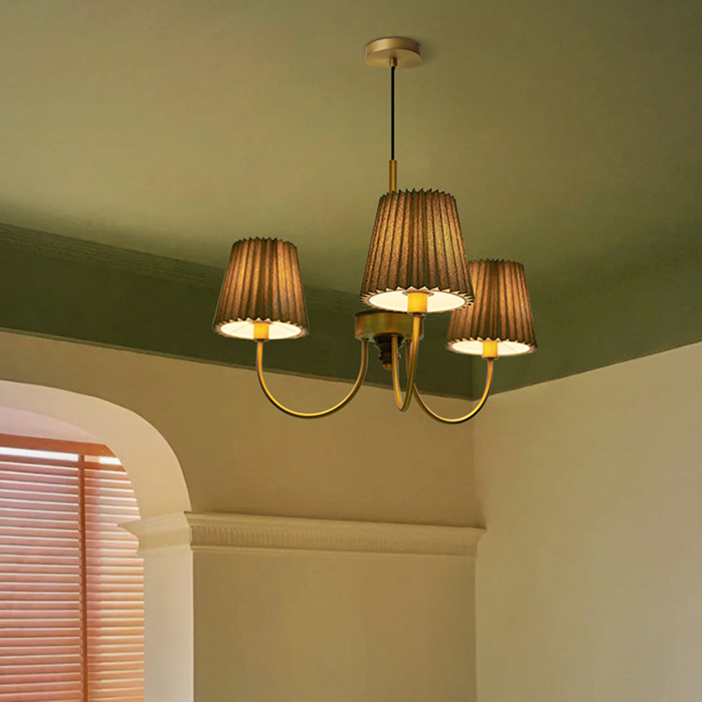 Silva Vintage Cúpula Metal/Tela Lámpara Colgante Branca/Verde
