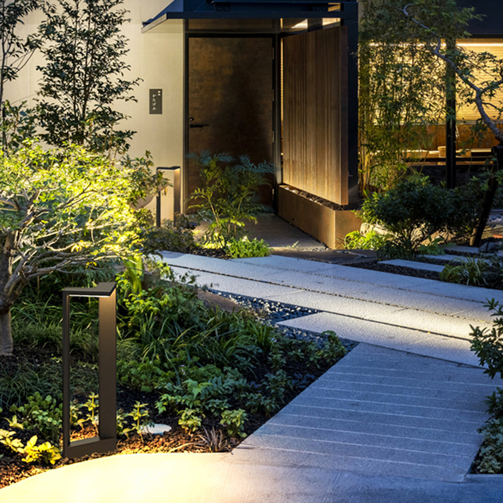 Ray Minimalista Metal Rectangular Lámpara De Pie Exterior