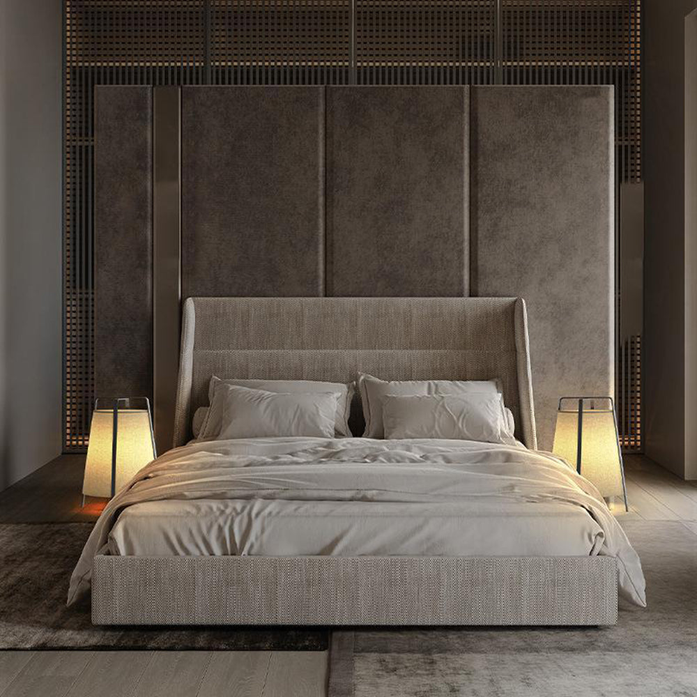 Mira Minimalista Metal/Tela Lámpara de Pie Gris