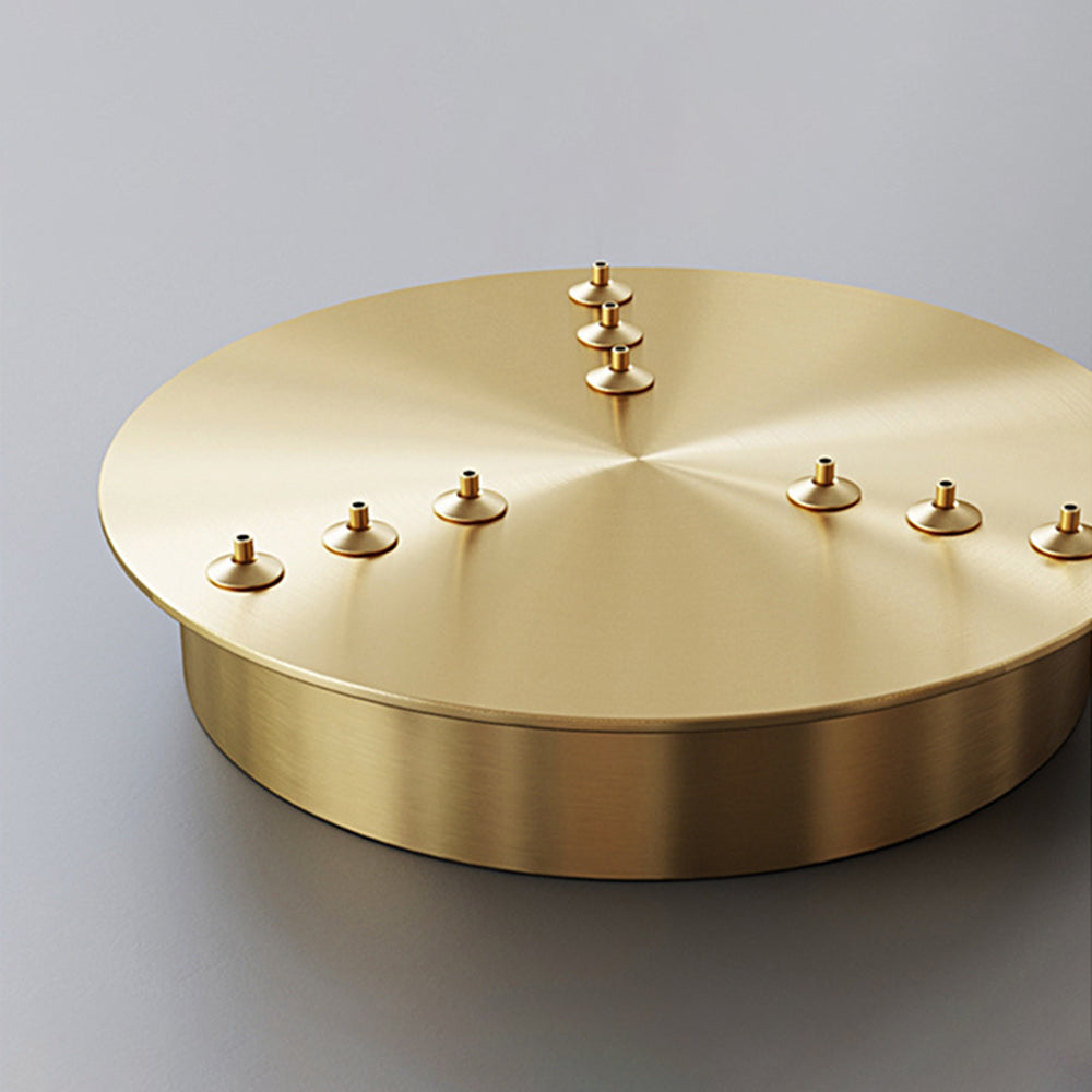 Arisha Minimalista Redonda Metal Lámpara colgante, Negr/Oro