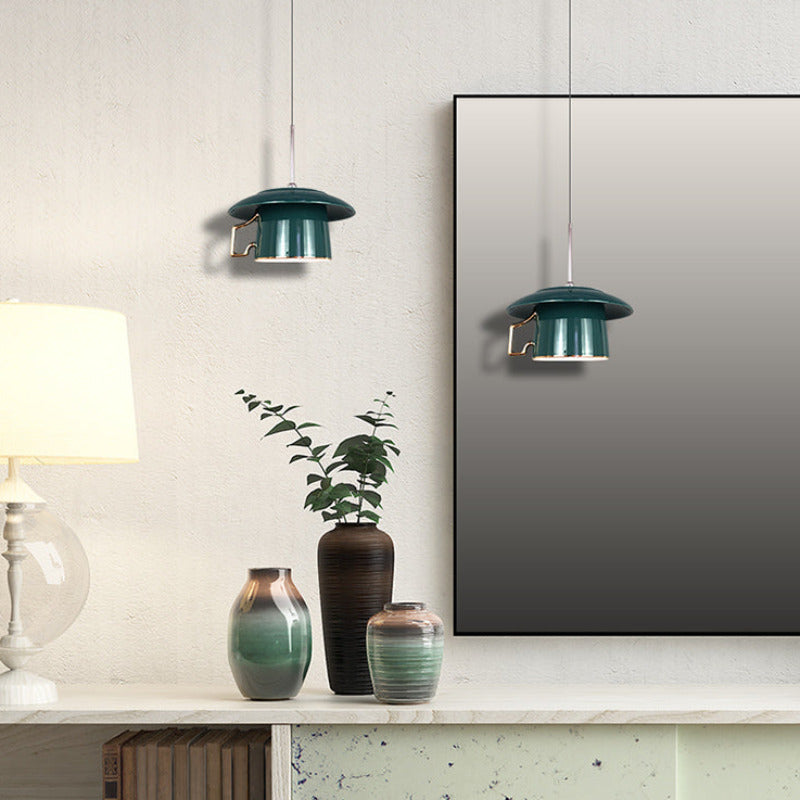 Valentina Plaza Mango Taza Cerámico LED Lámpara Colgante Salón
