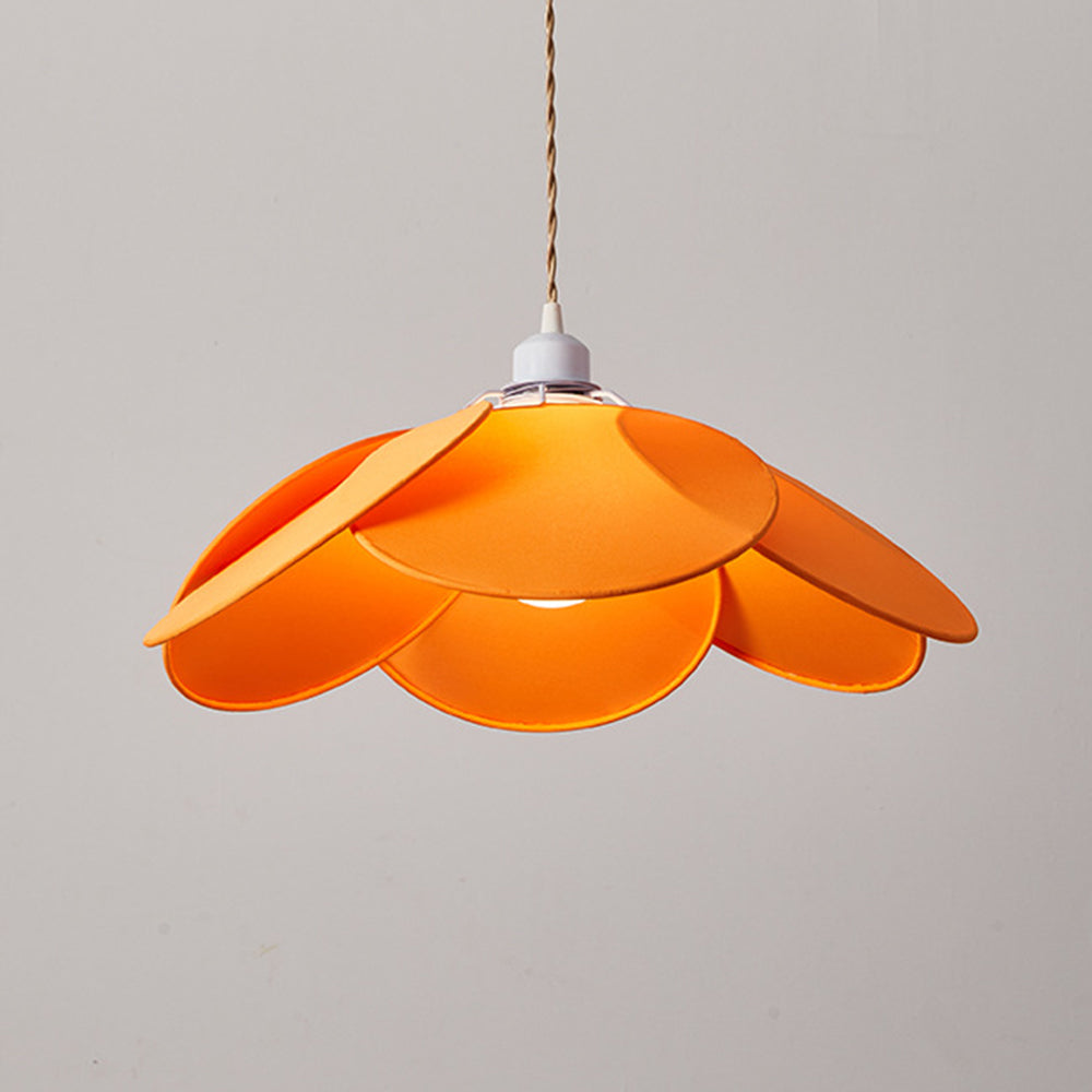 Ritta Decorativa Flor Metal/Tela Lámpara Colgante Naranja/Marrón/Beige