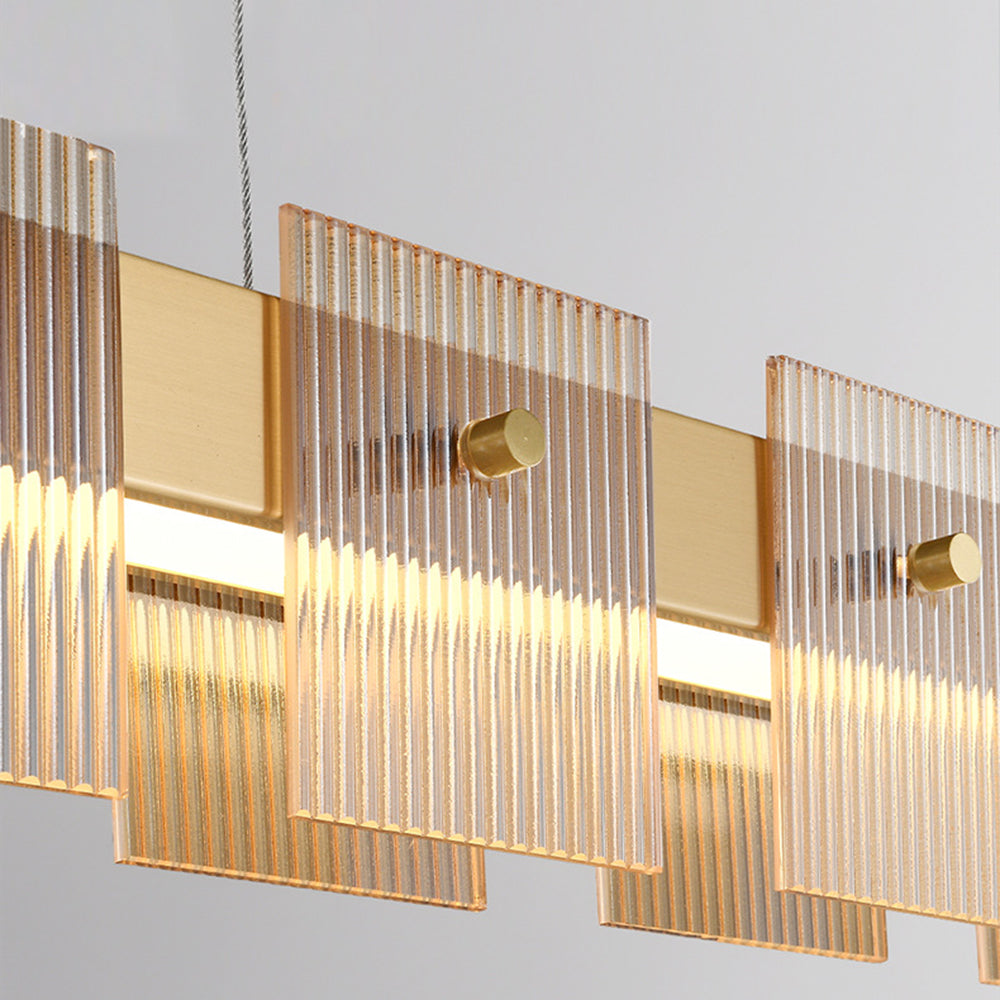Arisha Decorativa Lineal Metal/Vidria Lámpara Colgante Ora
