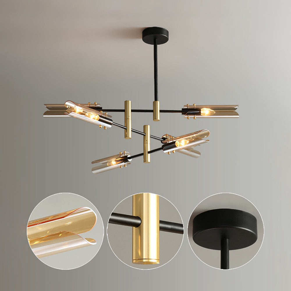 Arisha Moderna Geometría Metal/Vidrio Lámpara Colgante Gris/Ambar
