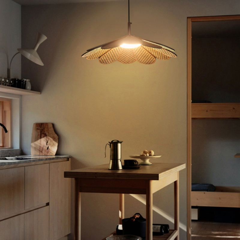 Ritta Retro LED Lámpara Colgante Nuez Madera Dormitorio/Bar/Comedor