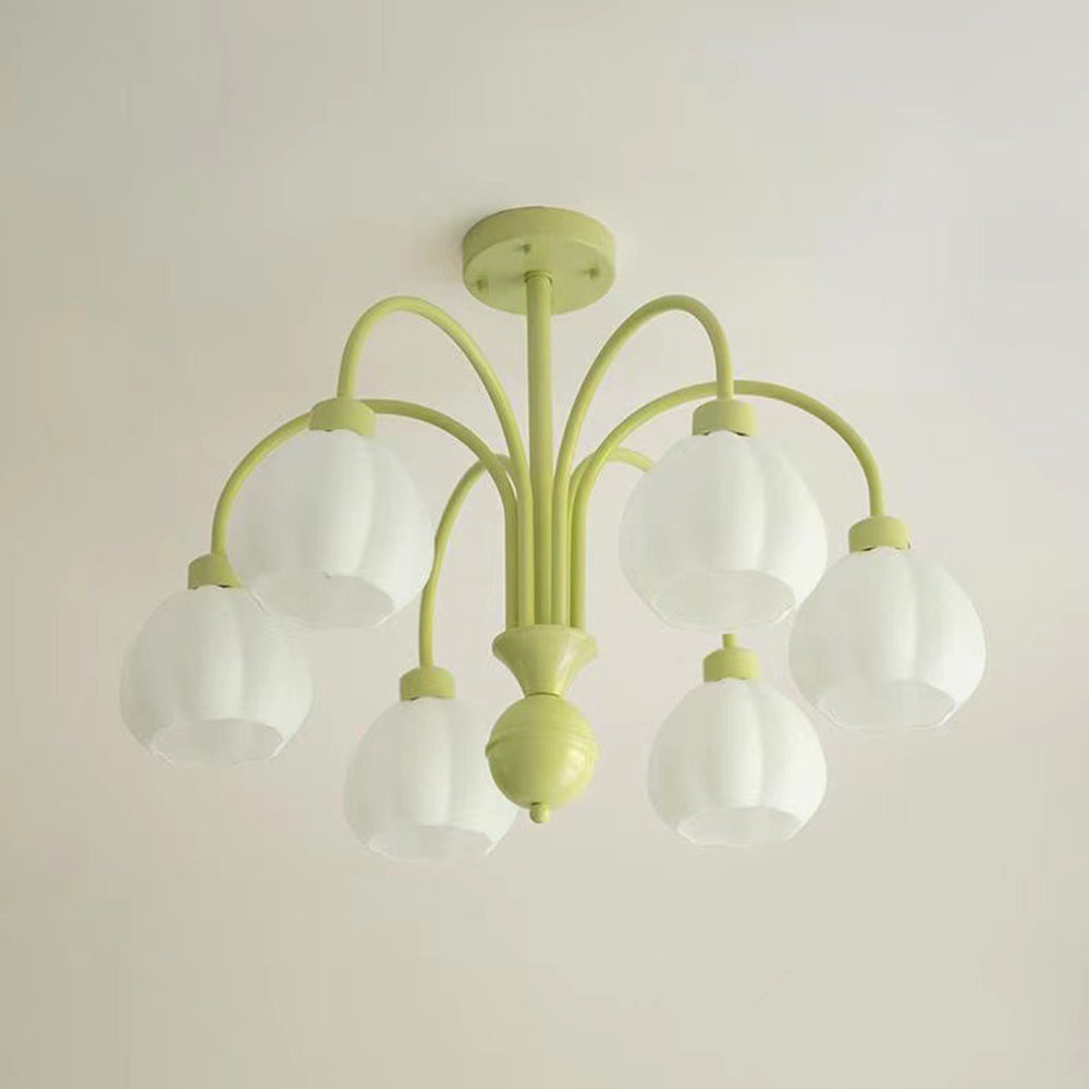 Arisha Infantil Forma De Calabaza Metal/Vidrio Lámpara Colgante Blanca