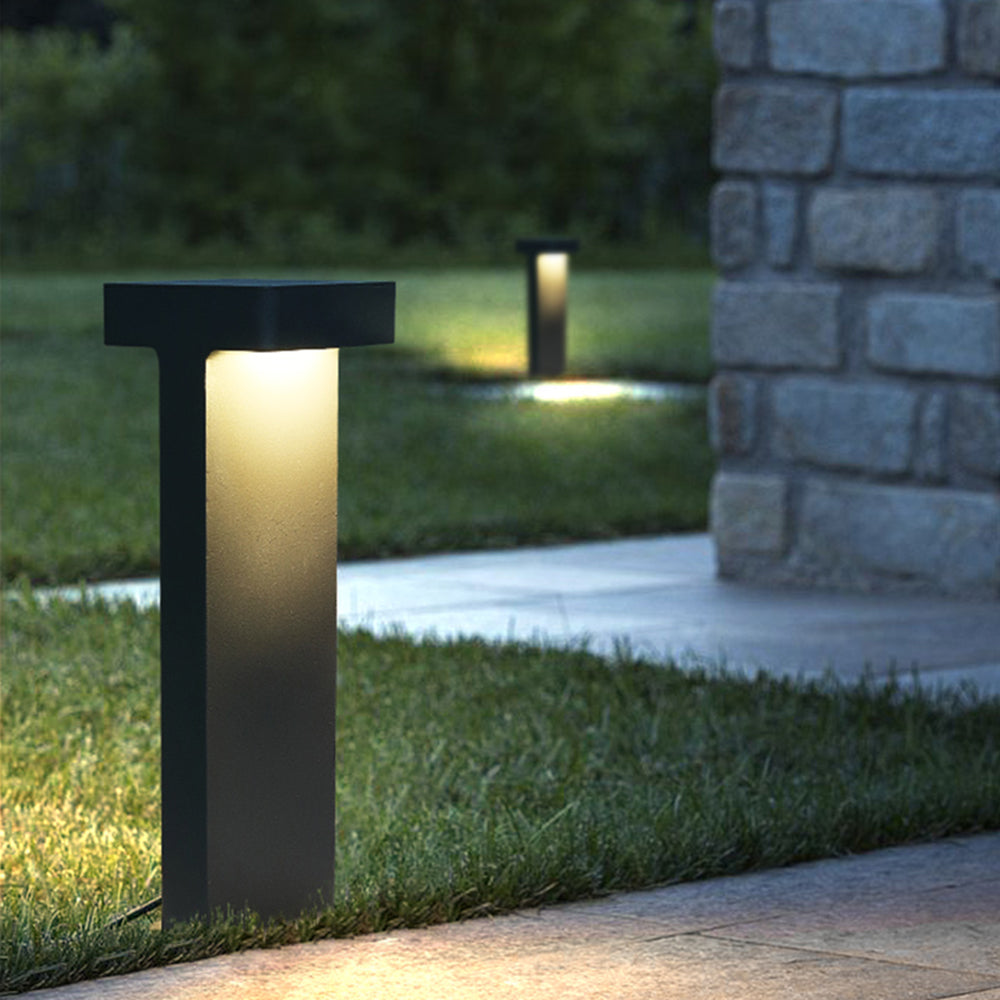 Ray Moderna Lámpara de Pie Exterior Metal Vidrio Patio