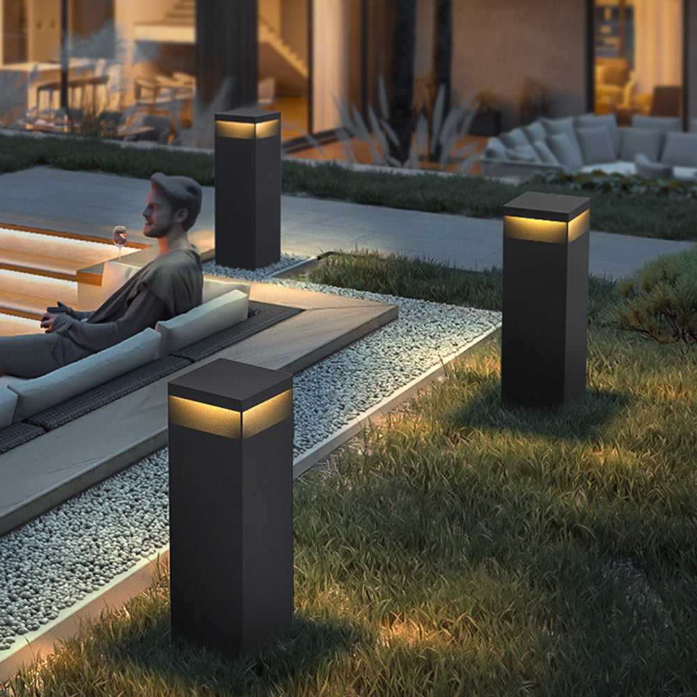 Ray Moderna Rectangular Metal Solar Lámpara Exterior