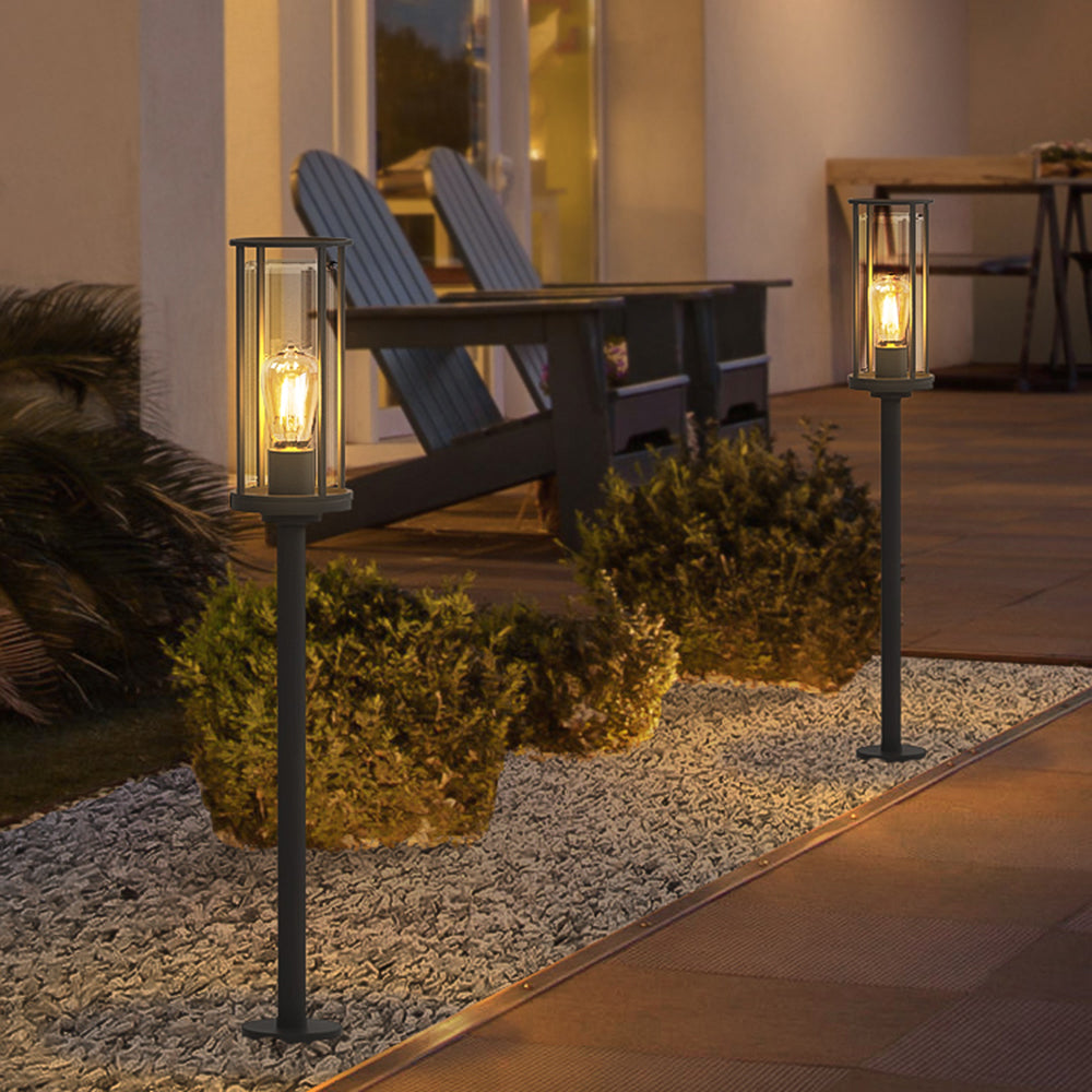 Ray Lámpara De Pie Exterior Moderno Cilíndrico Metal Patio