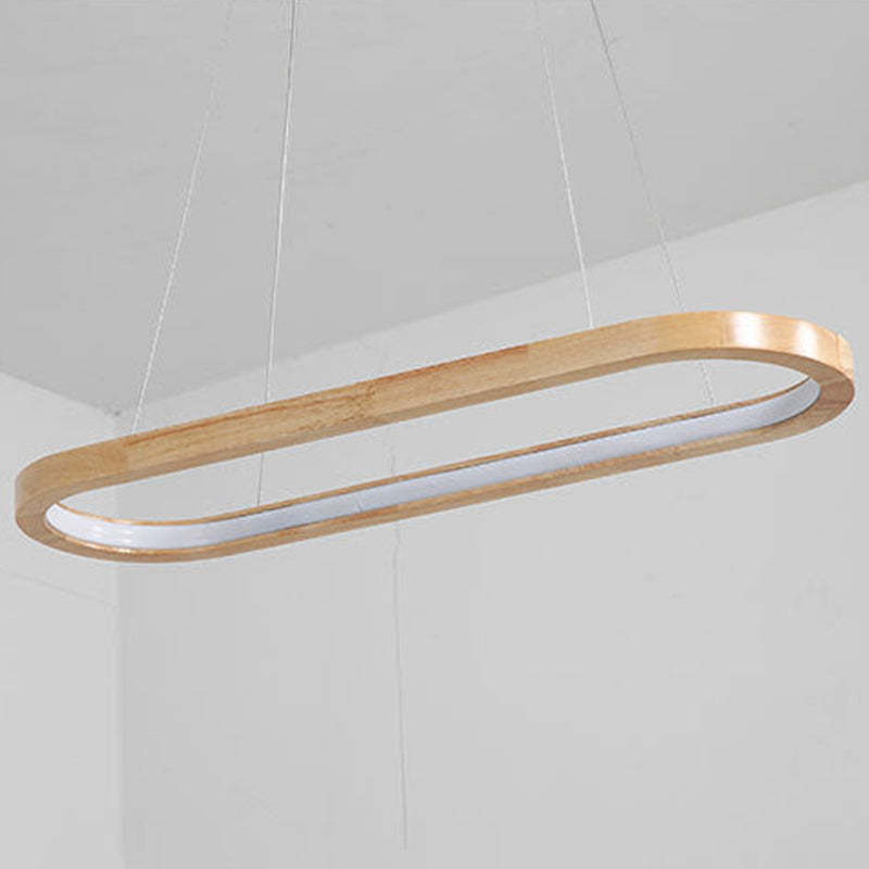 Muto Simple Nordica Ovalada Madera/Acrílico Lámpara Colgante Madera