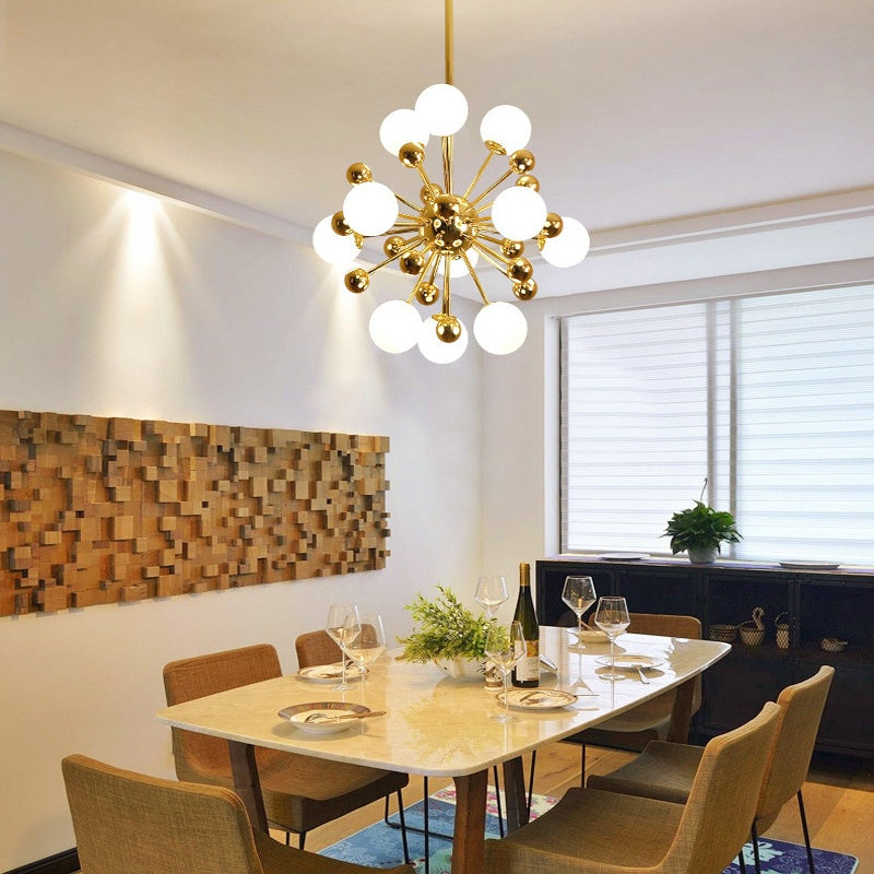 Silva Moderno LED Lámparas de araña Oro Vidrio Salón/Comedor/Dormitorio