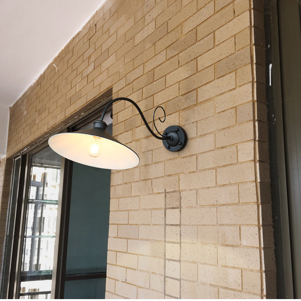 Ray Vintage Cúpula Metal LED Aplique de Pared Exterior Negro