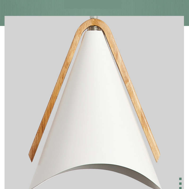 Nordic Moderna Cónico Metal/Madera Lámpara Colgante Blanco/Gris/Verde