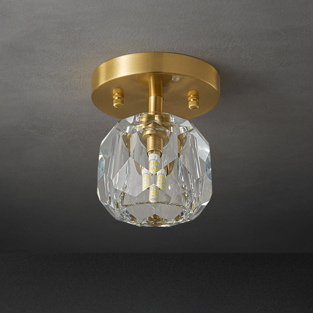 Arisha Moderna Esfera Metal/Cristal LED Lámpara de Techo Dorada