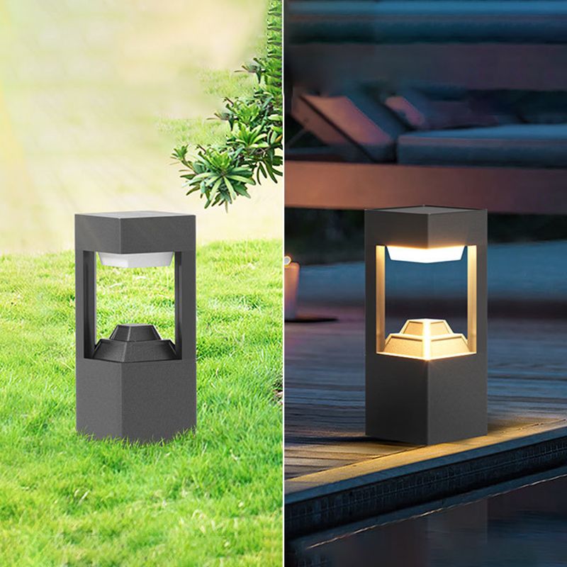 Ray Moderno Lámpara Exterior Cuboide Metal Acrílico Patio