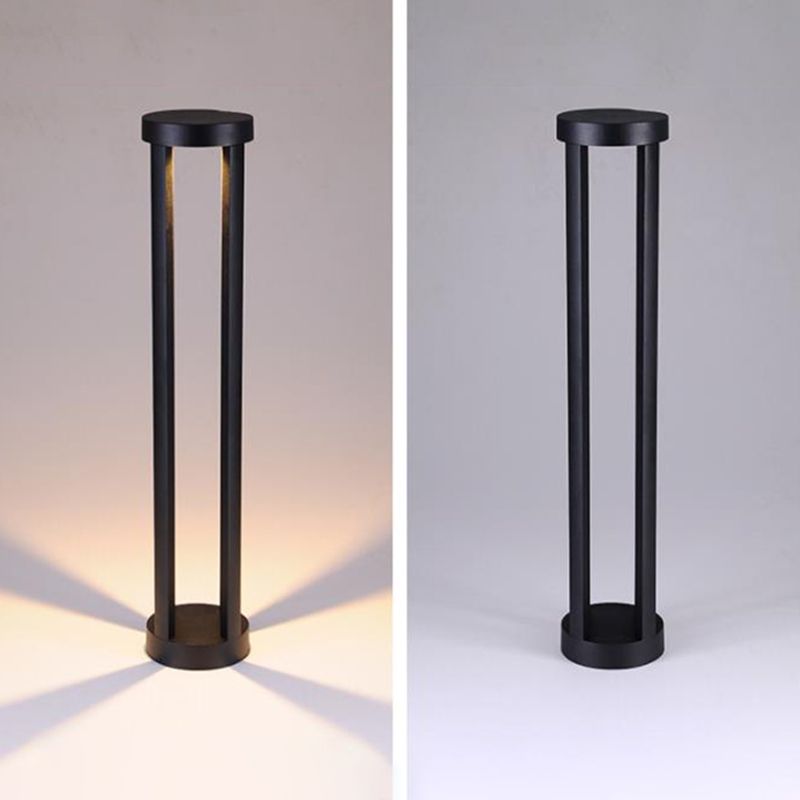 Ray Minimalista Cilíndrica Metal Solar Lámpara De Pie Exterior