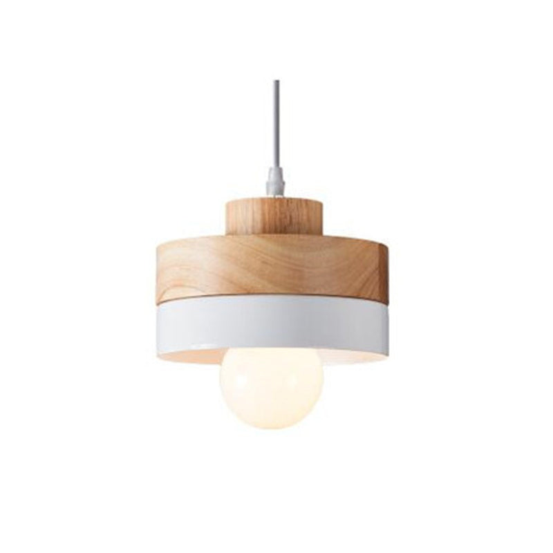 Valentina Moderna Redonda/Cuadrada Metal/Madera Lámpara Colgante Blanca/Negra