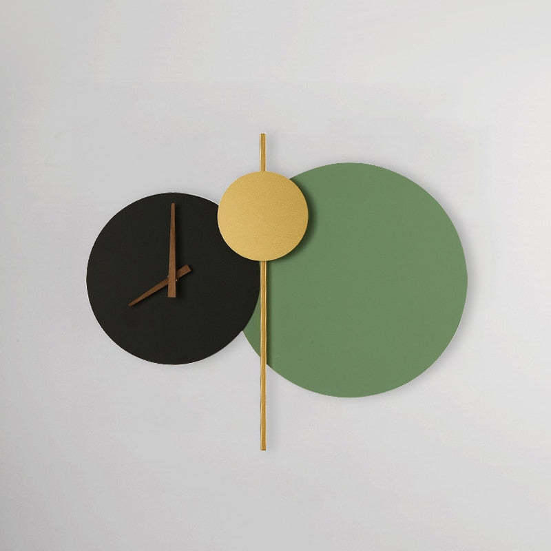 Nordic Redondo Reloj Aplique de Pared Blanco/Gris/Negro/Verde