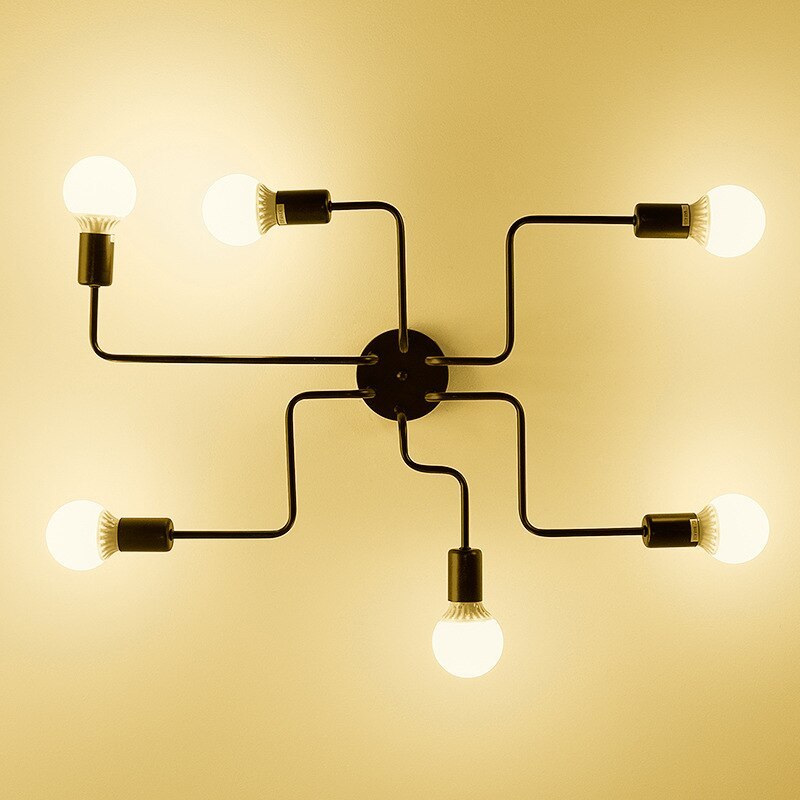 Epoch Moderna Minimalista Industrial Metal Lámpara de Techo Negra