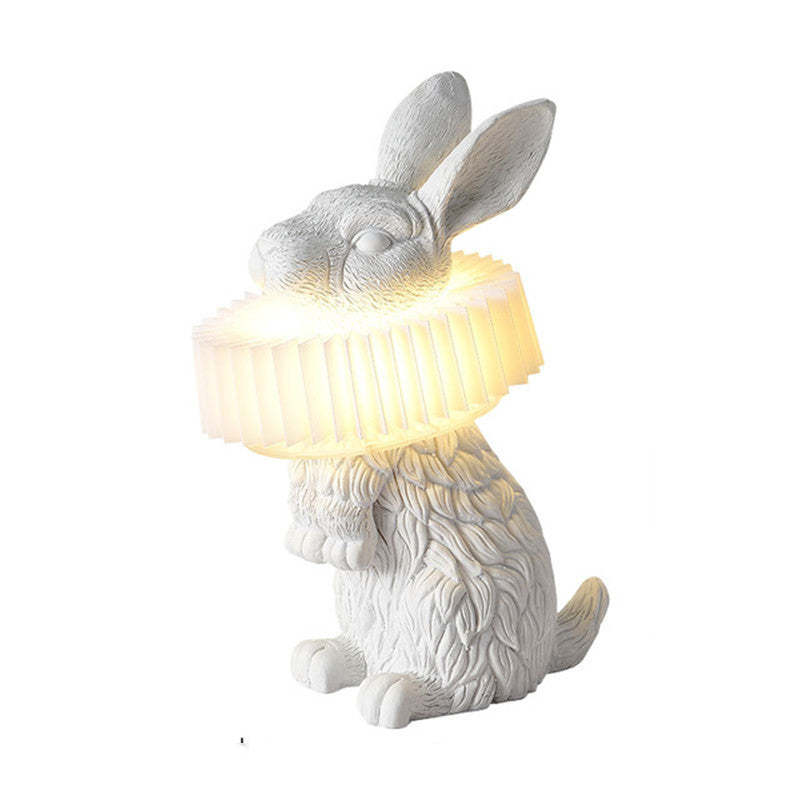 Arisha Moderna Diseño Resina Coneja Lámpara de Mesa Blanca