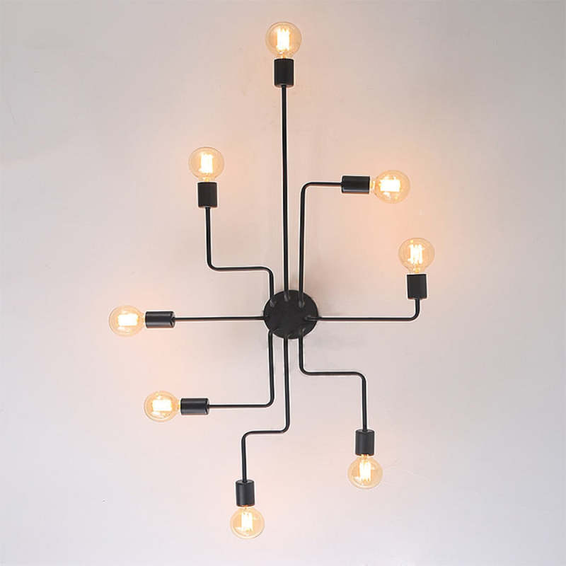 Epoch Moderna Minimalista Industrial Metal Lámpara de Techo Negra