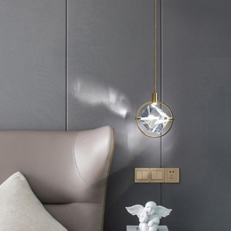 Kristy Moderna Bola/Cuadrada Metal/Cristal Lámpara Colgante Cobre