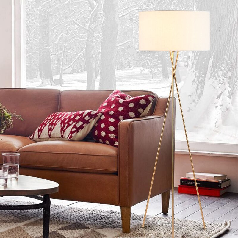 Mira Trípode Moderna Simple Metal Lámpara de Pie/Mesa Blanca