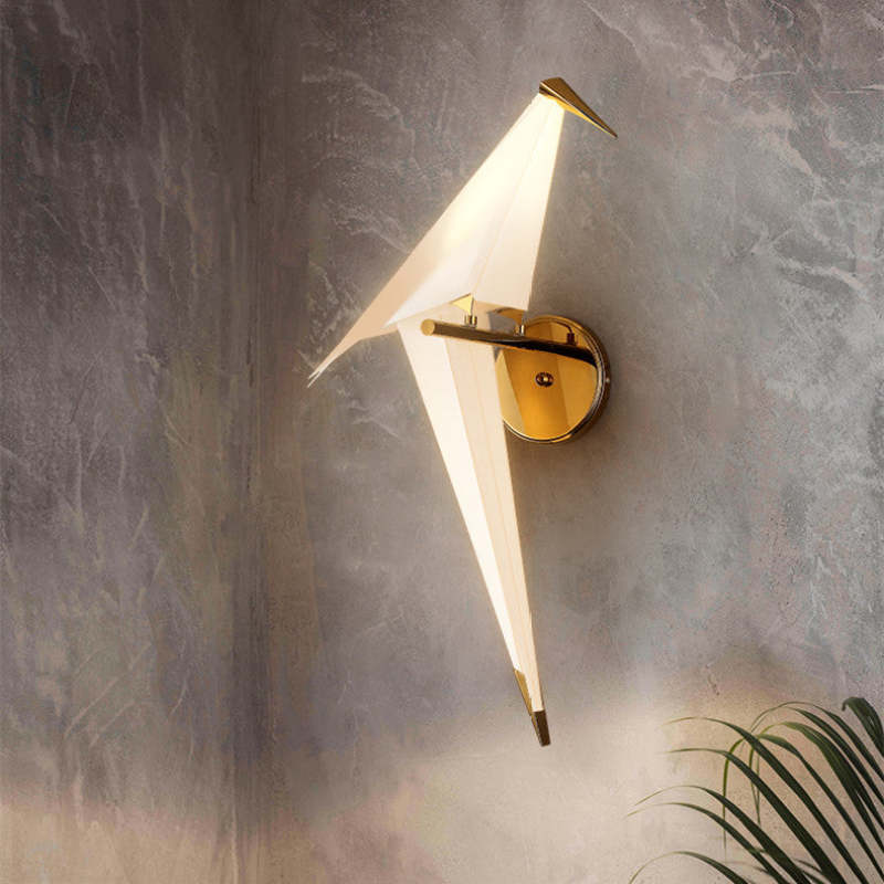 Arisha Art Déco Pájaro Metal/Acrílico LED Aplique de Pared Blanco
