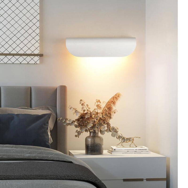 Auer Moderno Flexión Metal LED Aplique de Pared Exterior Negro/Blanco