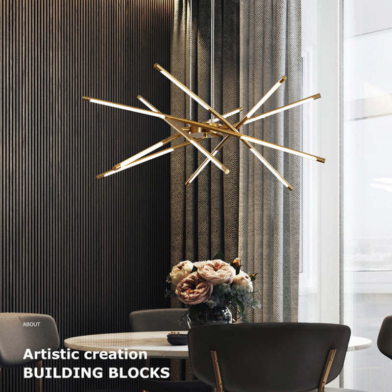 Arisha Moderna Lineal LED Lámpara Colgante Dorada /Negra