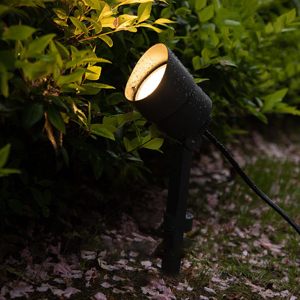 Ray Moderna Cilíndrica Metal Foco Exterior Jardín
