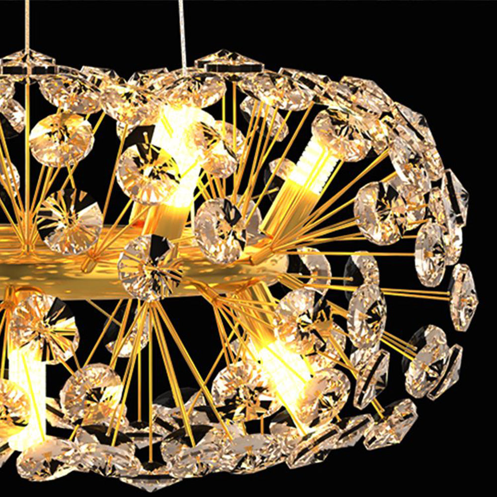Arisha Vintage Rectangular Metal/Cristal Lámpara Colgante Dorada