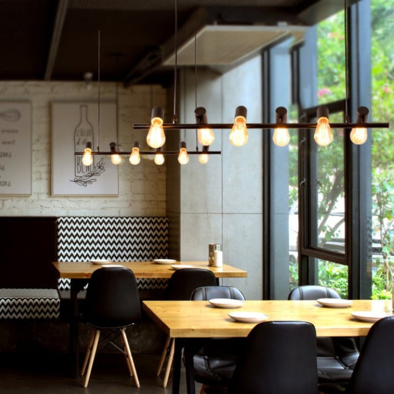 Silva Retro LED Lámparas de araña Negro Metal Comedor/Salón/Bar