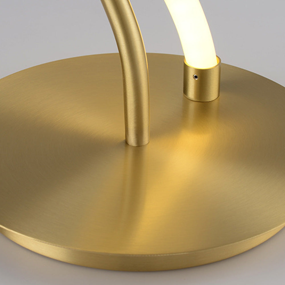 Mira Moderna Lineal Metal/Sílice Lámpara de Pie/Mesa Dorada