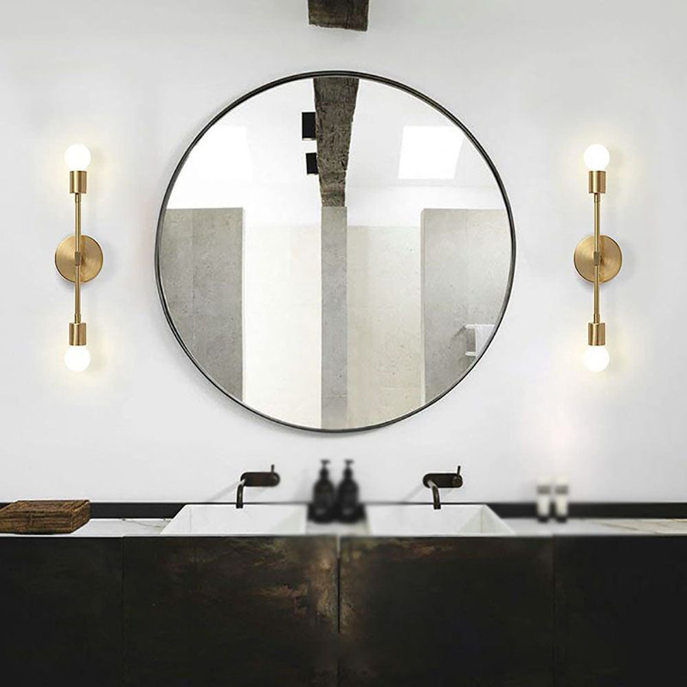 Silva Moderno Tira Metal Aplique de Pared Negro/Plata/Dorado