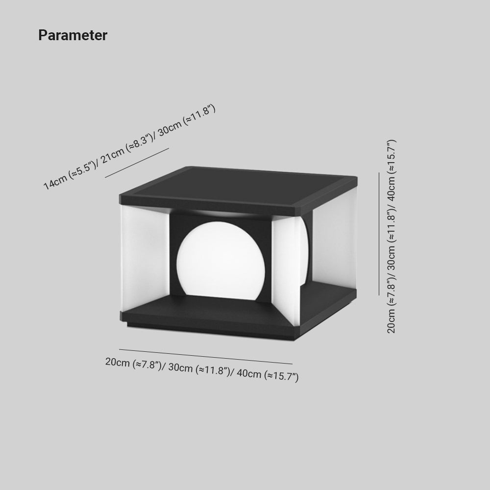 Ray Moderna Cuadrada Solor Metal Lámpara Exterior Patio Balcón