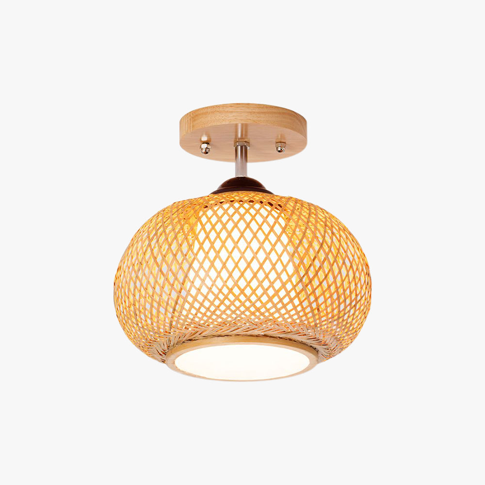 Muto Moderna Esfera Bambú/PVC Lámpara de Techo Madera