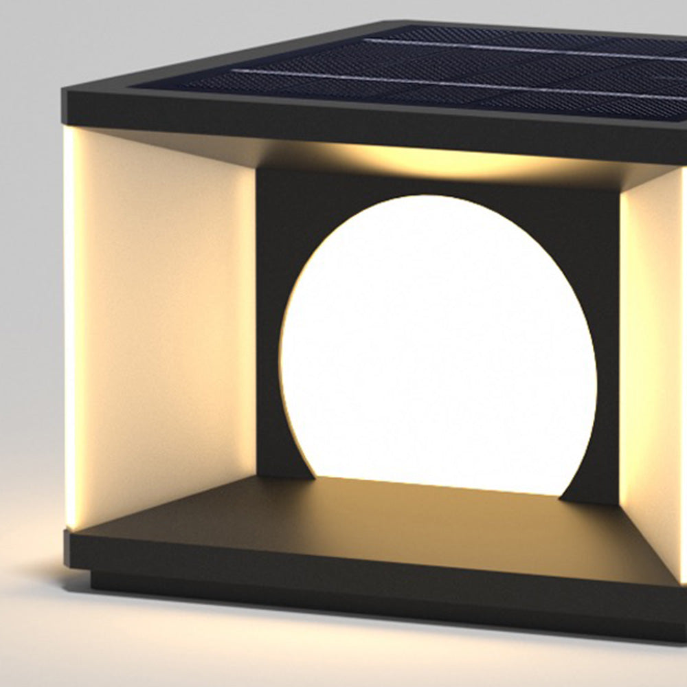 Ray Moderna Cuadrada Solor Metal Lámpara Exterior Patio Balcón