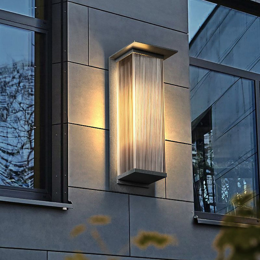 Ray Retro Cuboide Metal/Acrílico LED Aplique de Pared Exterior Negro