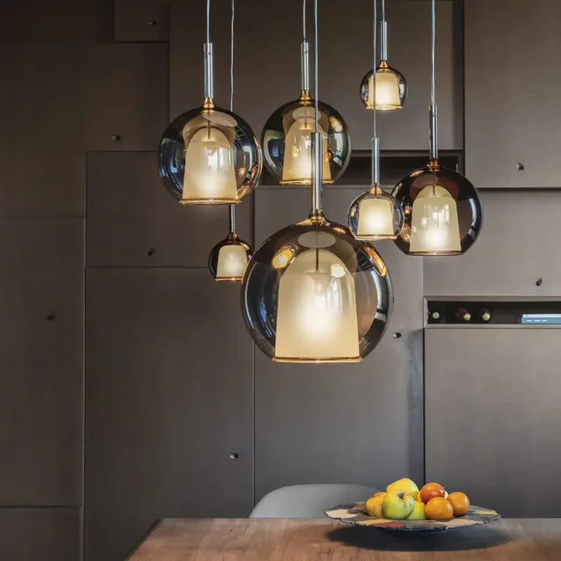 Valentina Moderno Esfera LED Lámpara Colgante Vidrio Comedor