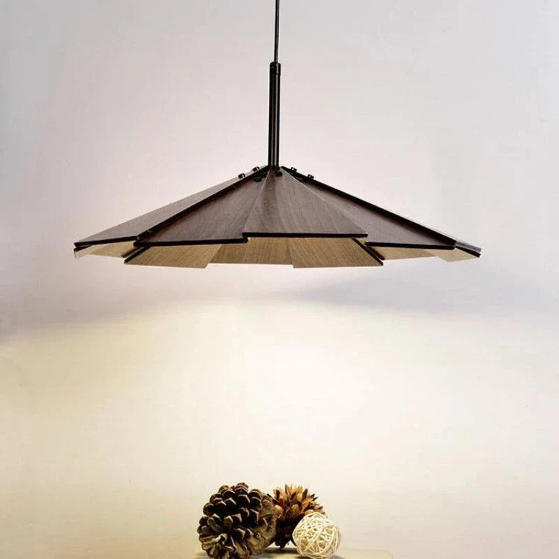 Ritta Retro LED Lámpara Colgante Nuez Madera Dormitorio/Bar/Comedor
