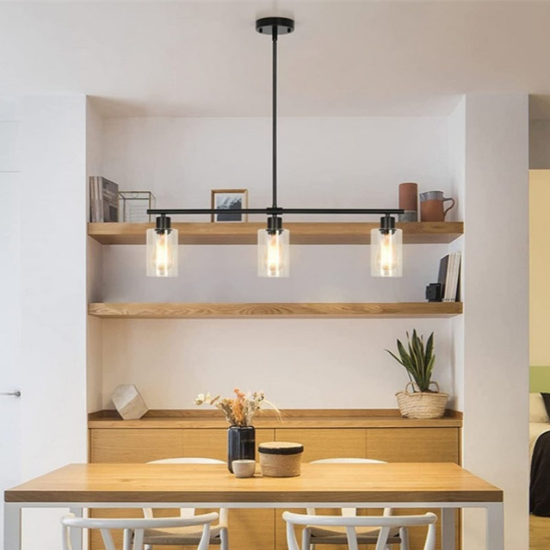 Arisha Industrial Minimalista LED Lámparas de araña Negro Metal Cocina
