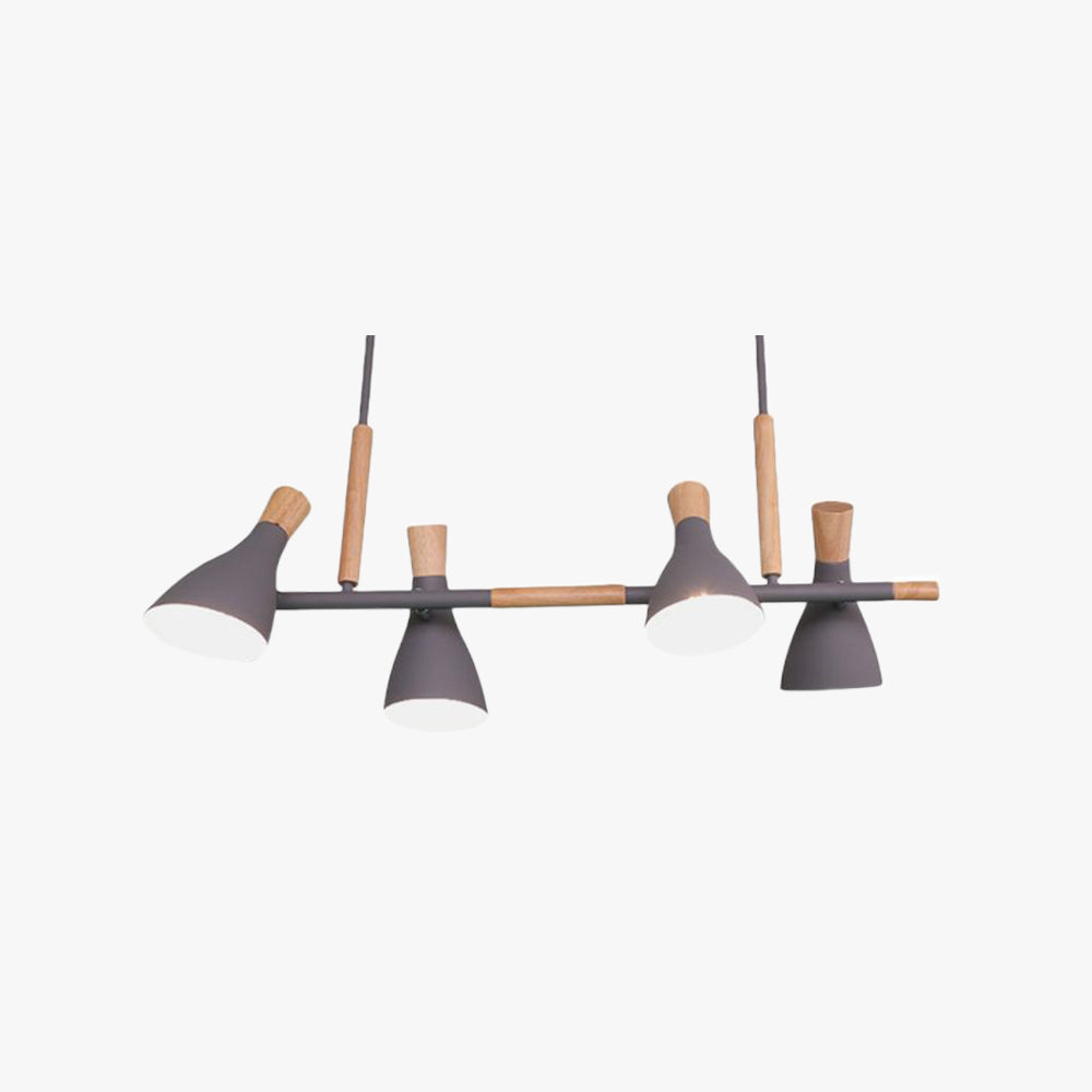 Valentina Minimalista Cónica Madera Lámpara Colgante Blanca/Verde/Gris