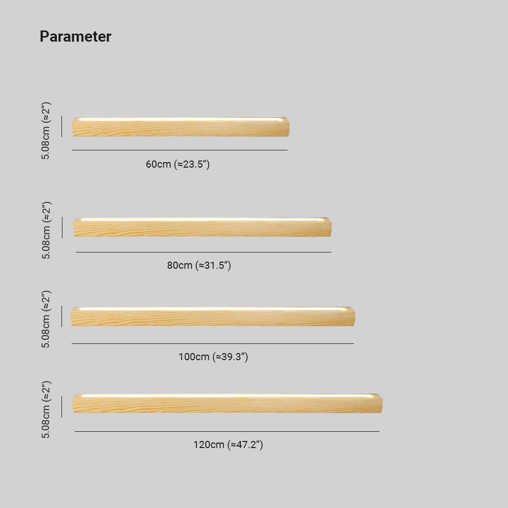 Muto Minimalista Lineal LED Madera Aplique de Pared Marrón/Madera
